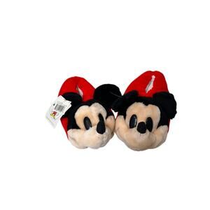 NWT Mickey Mouse Face Disney Red Black Size 7 Womens Slippers Collectible Gift